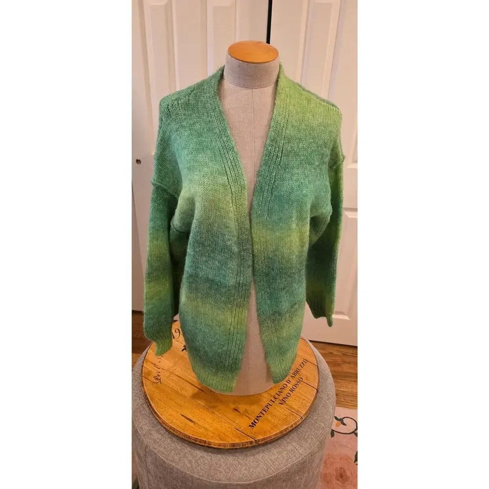 POL Green Ombre Open Front Cardigan Sweater | Size Small - Oversized NWOT